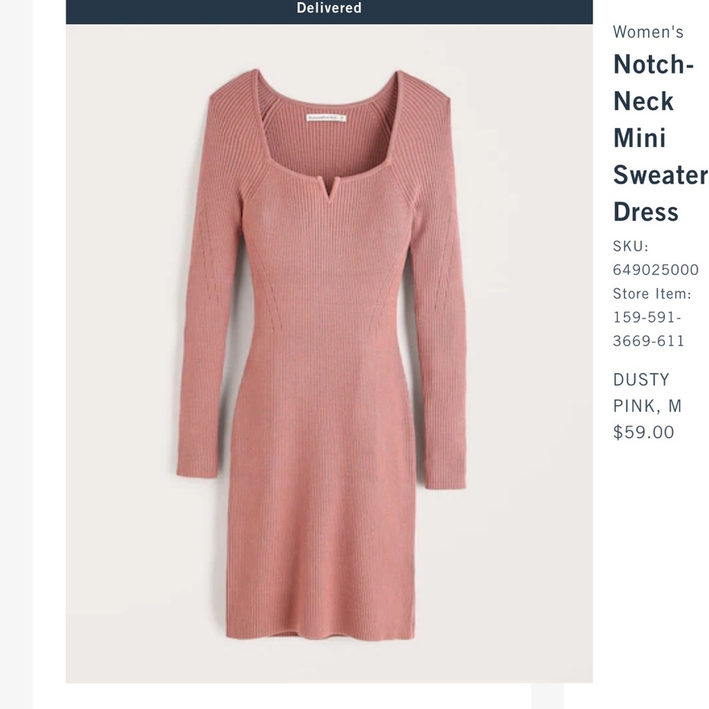 Notch neck Mini Sweater Dress